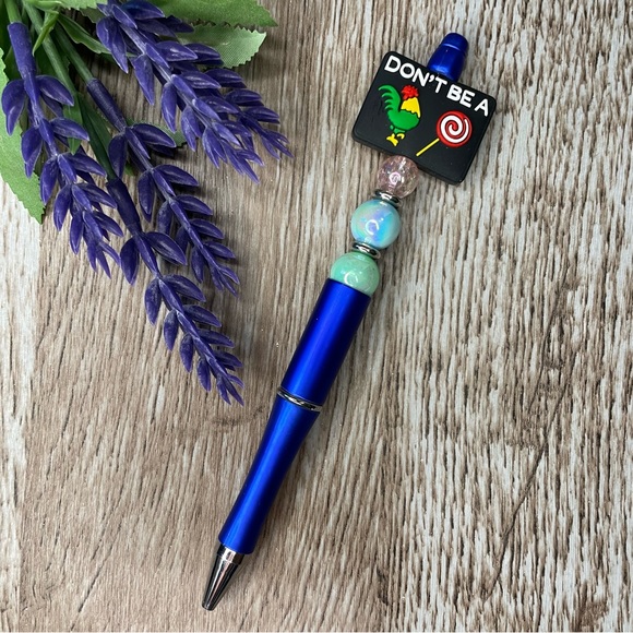 Writing Pen Adult Funny Humor Artisan Beaded Silicone Gift Handcrafted Office - Picture 3 of 4